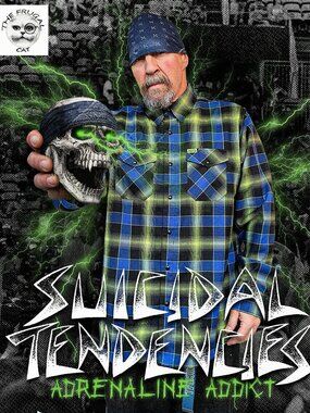 DIXXON FLANNEL x SUICIDAL TENDENCIES - ADRENALINE ADDICT Flannel - Men's XL